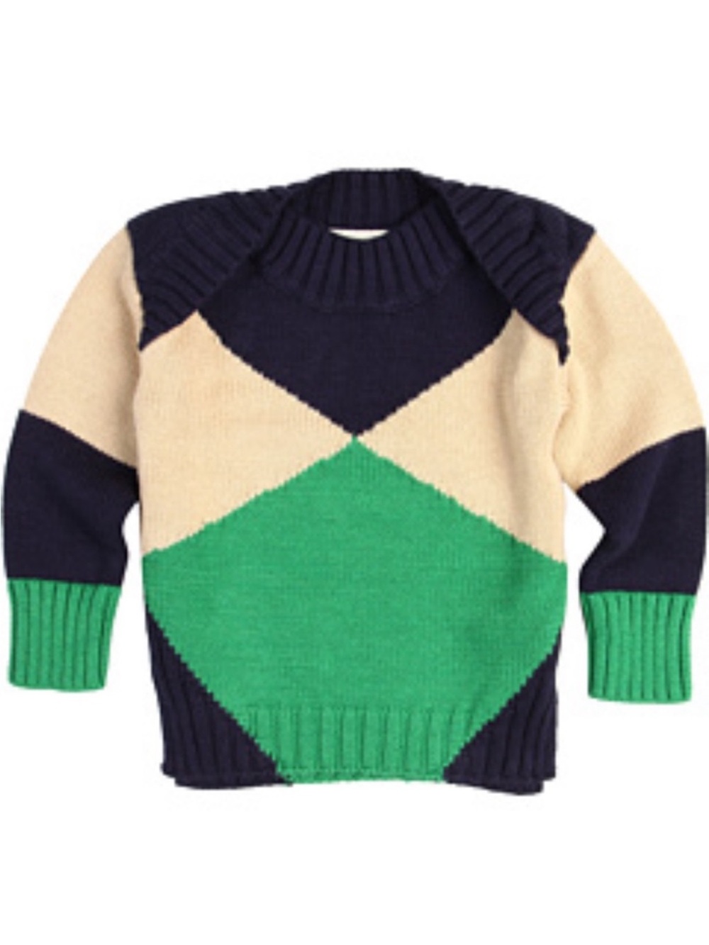 Stella McCartney kids Colorblock Sweater with Green and Navy Design size 2 years